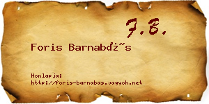Foris Barnabás névjegykártya